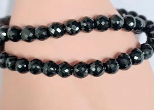 Magnifique collier de perles en diamant Moissanite noire de 8 mm - Product Image 2