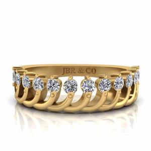 Limited Edition Round Diamond Yellow Gold Plated 925 Sterling Silver Tiara <b>Crown</b> Style Wedding <b>Ring</b> For Women At Lowest Price - Product Image 1