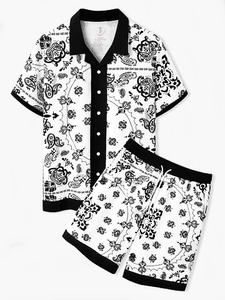 Conjunto corto de verano de alta calidad para hombres Material personalizado de la mejor calidad 100% conjunto corto de algodón para hombres - Product Image 5