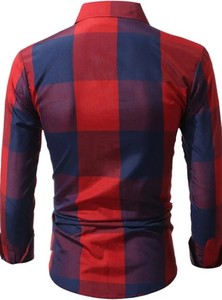 Camisas Casuales de Hombre 100% Algodón, Diseño Ajustado con Estampado, Manga Larga, Cierre de Botones, Transpirables, Antiencogimiento, Técnica de Teñido Liso - Product Image 2