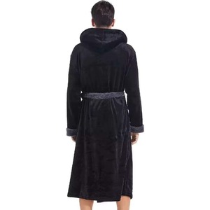 Peignoir pour homme en tissu doux, manches longues, coupe décontractée, vêtements de détente à la maison, idéal pour un confort quotidien, utilisation hivernale chaude et design personnalisé - Product Image 2
