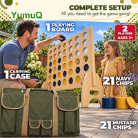 Jeu de jeu de plein air en bois YumuQ Custom Giant Connect 4 en ligne, avec 42 anneaux, pour enfants, adultes et fêtes de famille