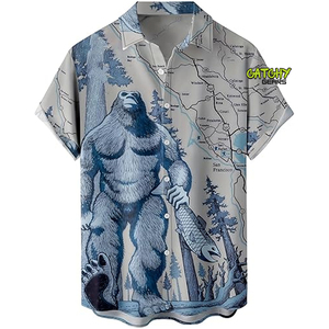 Chemise d'été pour homme CATCHY GEARS, haute qualité, style hawaïen, plage, surf, manches courtes, en spandex/polyester, séchage rapide - Product Image 3