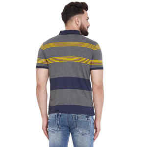 Venta al por mayor 100% algodón camiseta/Polo Diseño a rayas talla de hombre-gran venta precio barato - Product Image 5
