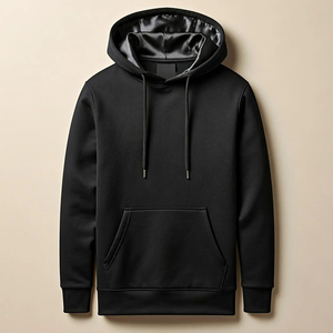 Sudadera con Capucha de Invierno, Gruesa, Lavada, Transpirable, Ecológica, al por Mayor, Talla Grande, Lisa, de Alta Calidad, con Forro de Satén Personalizado, 100% Algodón - Product Image 2