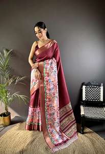 Zalak Soft Spice Silk Designer Sarees réversibles Vêtements indiens et pakistanais pour mariages Diwali Style décontracté Vente en gros en Inde - Product Image 4