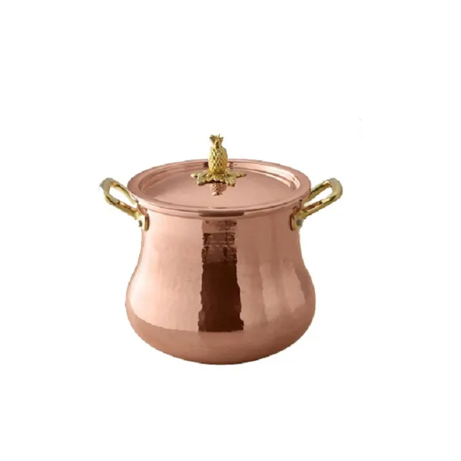 Hotels Restaurants And Weddings Party Dishes Server Customized Design Copper Metal Cooking Or Food Serving Pot