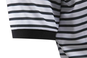 Service OEM, t-shirts de golf à manches courtes, nouvelle saison printemps-été, rayures noires et blanches, polo décontracté pour homme, t-shirt de sport - Product Image 6