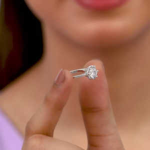 แหวนเพทายสีเงินคุณภาพดีเครื่องประดับสเตอร์ลิงคลาสสิกแหวนแฟชั่นหินเพทายเป็นประกายสำหรับผู้หญิงแหวนหมั้น - Product Image 5