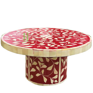 Soporte de pastel con incrustaciones de madreperla de alta calidad, bandeja redonda decorativa para fregona para vacaciones de Ramanda y decoración de Mesa para el hogar - Product Image 5