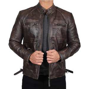 Veste en cuir sur mesure de haute qualité pour hommes, style ajusté, avec vêtements en cuir véritable à 100%, veste en cuir 2026 - Product Image 5