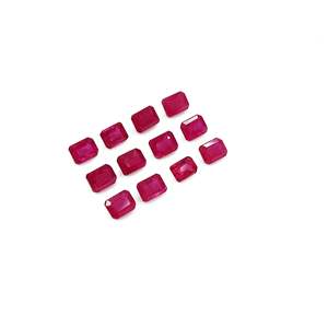 Rubí Natural de Mozambique, Calibrado, Octogonal, Sin Tratar, Gema Suelta, Tamaños 3x4mm 4x5mm, Rojo Rosado, Corte Cojín, Pulido con Calor, Efecto Cristal - Product Image 2