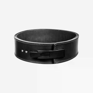 เข็มขัดหนังวัวแบบมีคันโยกปรับแต่งโลโก้ได้เข็มขัดยกกระชับยกน้ำหนักสำหรับออกกำลังกายเพาะกายระบายอากาศได้เพื่อความปลอดภัยด้านหลัง - Product Image 2