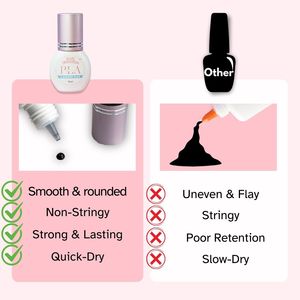 Adhesivo líquido de larga duración, pegamento para pestañas postizas de secado rápido, pegamento para extensión de pestañas negro Premium (5ML), duradero y seguro - Product Image 3