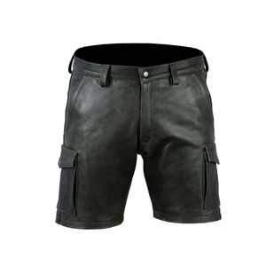Meilleures ventes, short en cuir décontracté à taille moyenne pour hommes, style personnalisé, coupe-vent, imperméable, séchage rapide, course à pied large - Product Image 1