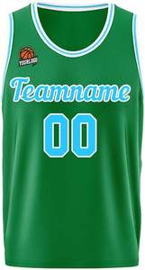 Ensemble de maillot de basket-ball personnalisé bleu et blanc dégradé, motif ondulé, maillot et short - Product Image 3