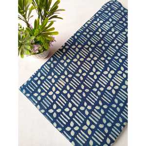 Algodón orgánico Pin Tuck Indigo tela JBRPT65 hilo peinado tejido indio decoración del hogar personalizable GOTS certificado 38-40 pulgadas 90 g/m - Product Image 1