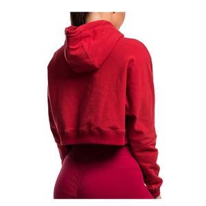 Sudadera con capucha corta transpirable de manga larga para mujer, material de alta calidad, Sudadera corta informal con capucha con colores y tamaños personalizados - Product Image 5