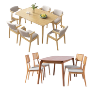 Producto caliente Mesa de comedor de madera con sillas Juego de muebles de comedor para restaurante y comedor Fábrica directa de Indonesia