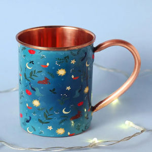 Wholesale Pure Copper Moscow Mule <b>Mugs</b> With Polished & Best Quality Handmade crystal design Metal Drinkware Bar and Restaurant - Product Image 2