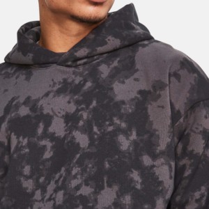 À la mode brodé surdimensionné pierre lavage soleil fané en détresse sweats à capuche 100% coton français éponge acide lavage Streetwear pour hommes - Product Image 2