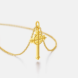 Collier pendentif personnalisé en alliage plaqué or avec diamants CZ glacés style street bling - Product Image 3