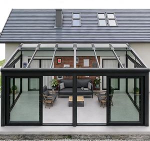 Terraza Acristalada Retráctil con Sistema de Plegado Eléctrico Inteligente y <span class=keywords><strong>Cerramiento</strong></span> de Patio de Vidrio para Jardín y Hogar - Product Image 2