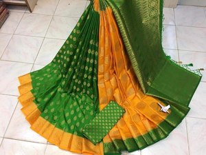 ส่าหรีผ้าไหมบริสุทธิ์ที่มีการทอผ้า Paithani Pallu ที่อุดมไปด้วย3D ดีไซน์แบบดั้งเดิมที่สวยงามทั้งหมด - Product Image 3