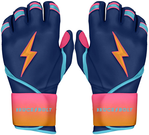 Custom Inspired Baseball Batting Gloves Cabretta Leather & Long Cuff Wrist Support <b>Chrome</b> Series - Product Image 2