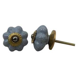 Bulk <b>Ceramic</b> Cabinet Knobs Grey <b>Door</b> Pulls Pumpkin Crackle Mid Century Pull 4.44 cm CRACK-101 New Design - Product Image 3