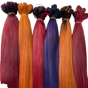 Vente en gros Paquets de cheveux humains de couleur droite Os Cheveux non transformés bruts Remy à cuticules alignées - Product Image 1