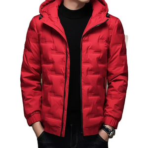 Hiver Nouveau épaissi extérieur à capuche décontracté hommes 100% polyester matelassé veste OEM avant vêtements de travail mode - Product Image 1
