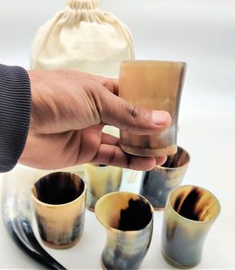 Tazas de Cuerno de Búfalo Natural para Beber, Estilo Vikingo, Hechas a Mano, Duraderas, Estilo Ángel, para Café, Té, Agua, Regalo de Boda - Product Image 5