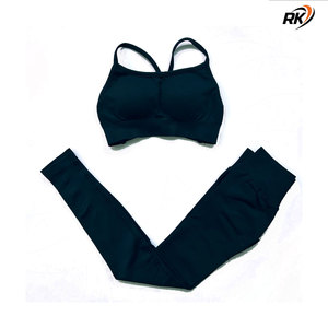 Nuevos y elegantes conjuntos de ropa deportiva para mujer, Yoga para camiseta sin mangas, ropa de gimnasio, mallas deportivas para mujer y conjuntos de Sujetador deportivo - Product Image 3