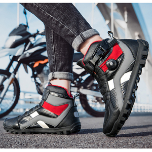 Chaussures de sport en cuir imperméables et respirantes pour moto, bottes de course pour moto, motocross pour hommes à prix avantageux - Product Image 3