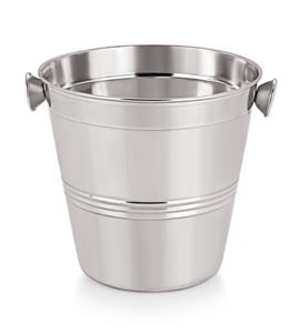 Seau à glace classique en acier inoxydable finition argent avec poignée et ligne, capacité de 5 L, écologique pour la maison, les bars, les restaurants et les événements - Product Image 2