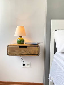 KALATRI Mesita de noche moderna de madera ecológica hecha a mano con opciones de cajón personalizables Almacenamiento flotante montado en la pared - Product Image 3