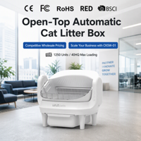 Bac à litière automatique pour chat à ouverture supérieure, bac à litière autonettoyant intelligent, contrôle WiFi, pour chats jusqu'à 10 kg