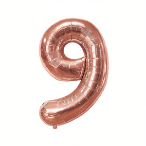 Palloncini Numero Party Love Oro Rosa N9 45cm Confezione da 12 Pezzi - Product Image 2