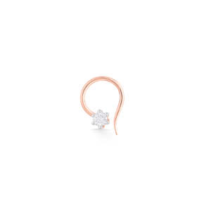 Piercing de nez Diamant Lumineux - Or Jaune 14 carats avec Moissanite et Perle Tendance pour le Corps - Product Image 2