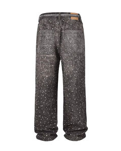 Pantalones vaqueros de mezclilla verdes de estilo retro para hombre, pantalones holgados de pierna ancha de algodón con diseño apilado, pantalones holgados de pierna recta para hombre - Product Image 4