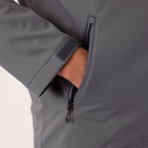 Veste Softshell pour homme, prix de gros OEM, vêtements de plein air de haute qualité, design à capuche et fermeture éclair, vestes Softshell pour homme - Product Image 4