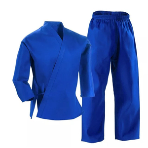 Traje de Karate de algodón ajustable de doble extremo MMA Equipo de Boxeo Jiu Jitsu Kimono liso teñido estiramiento entrenamiento de artes marciales 180g - Product Image 6