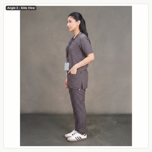 Medical Stretch V-Neck <b>Scrub</b> <b>Set</b> for Women Custom Logo OEM Nurse Uniform Hospital Clinic Dental Jogger Suits XS-6XL - Product Image 3