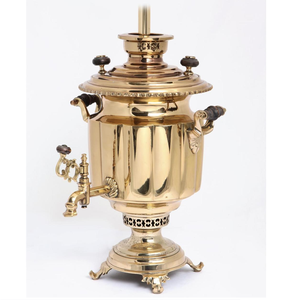 ตะวันออกกลางตกแต่งทองเหลืองกาแฟ Urn Loubat โบราณและทองแดง 5 Lt รัสเซียจักรพรรดิ Urn ตุรกีทองเหลืองค้อน Samovar ขายส่ง - Product Image 4