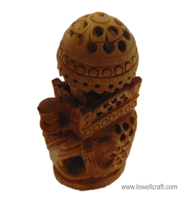 Hand-Carved Indian Royal Elephant Figurine Traditional Elephant <b>Sculpture</b> with Howdah Artisan <b>Wooden</b> Decor Statue - Product Image 3