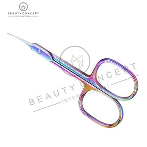 Ciseaux à cuticules Pro Smart 10 Type 3 pour droitiers en acier inoxydable, manches allongés droits, lames courbes classiques durables - Product Image 6