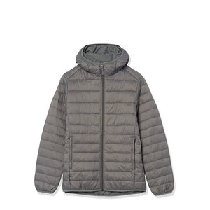 Custom Printed <b>Thin</b> Winter <b>Puffer</b> <b>Jacket</b> Stand Warm Windproof Hood Casual Insulated Long <b>Jacket</b> Featuring Woven Zipper Closure - Product Image 3