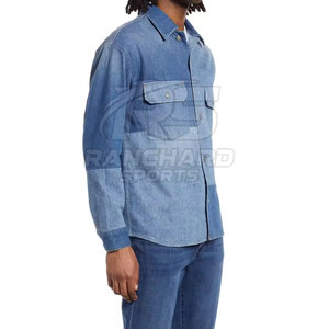 Chemise en jean rétro pour homme, chemise décontractée pour tous les jours, chemise en jean légère pour homme, boutonnée, streetwear, haut - Product Image 4