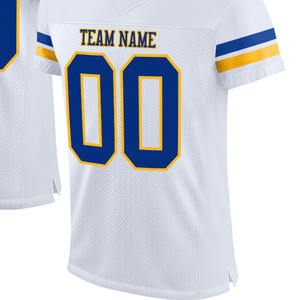 Maillots de football américain unisexes en polyester 100% respirant et anti-humidité avec logo d'équipe cousu sur mesure pour l'entraînement et les matchs - Product Image 2